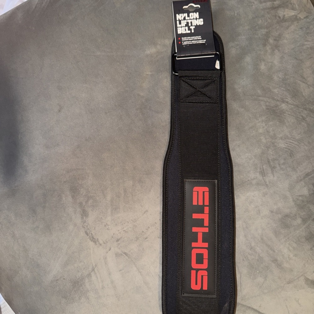 Ethos Nylon Lifting Belt 5" Padding Black Sz Medium